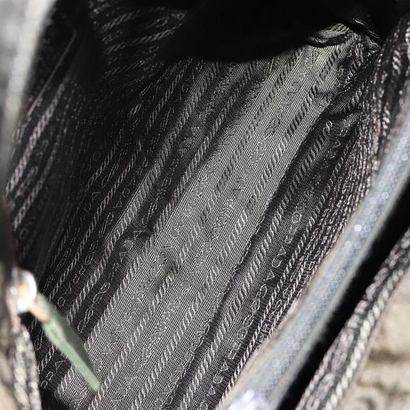 PRADA Tote Bag Nylon Khaki Silver Auth bs30343 - Picture 10 of 16